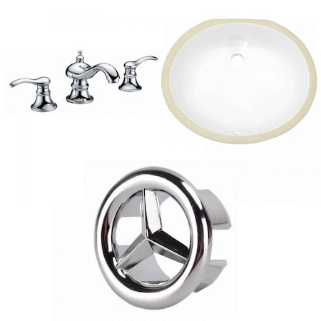 AMERICAN IMAGINATIONS 18.25" W CSA Oval Undermount Sink Set In White, Chrome Hardware AI-26927